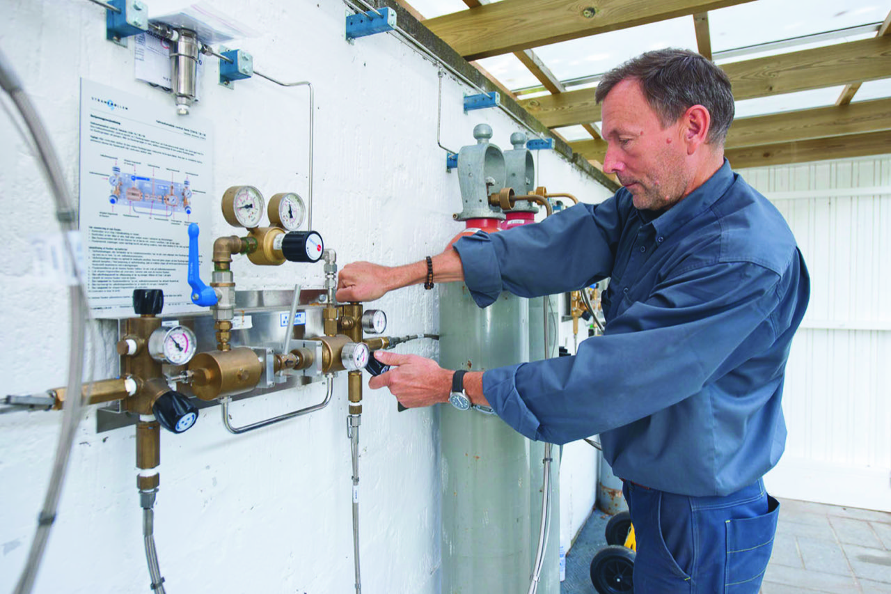 Gasforsyning til testopstillinger.