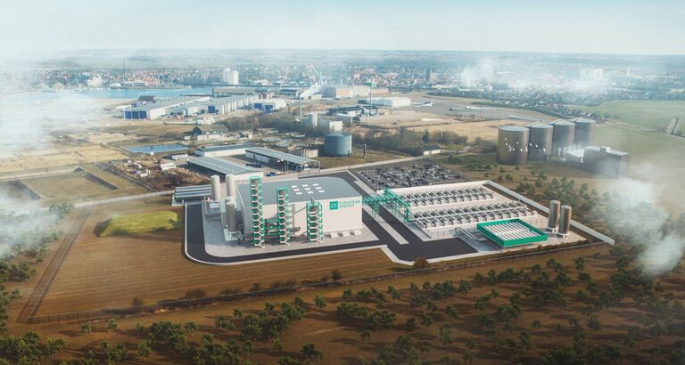 Visualisering af et power-to-X-anlæg. Illustration: European Energy